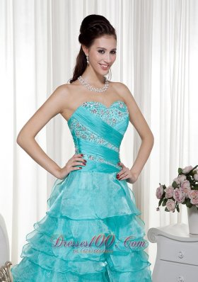 Brush Train Organza Beading Prom / Evening Dress HL