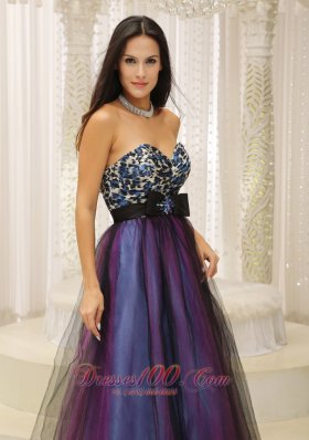 Leopard Tulle Dresses for Quinceanera Colorful Belt