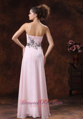 Appliques Decorate Baby Pink 2013 Prom Dress