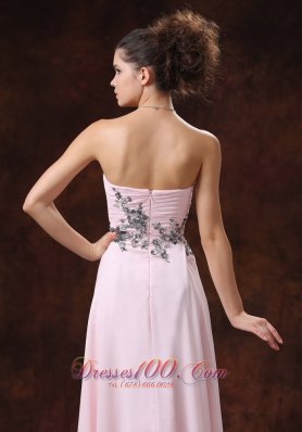 Appliques Decorate Baby Pink 2013 Prom Dress