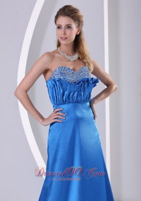 Prom Evening Dress With Court Train Sky Blue