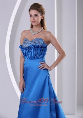 Prom Evening Dress With Court Train Sky Blue