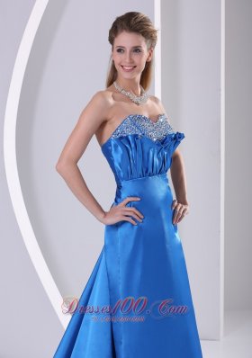 Prom Evening Dress With Court Train Sky Blue