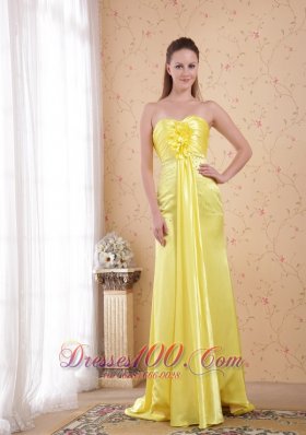 Watteau Train Elastic Woven Satin Sheath Prom Dress