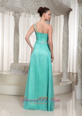 Turquoise High Slit Prom Dress For Party Organza Overlay