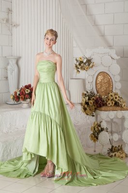 Chapel Train Ruch Prom Dress 2013 Yellow Green