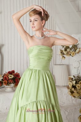 Chapel Train Ruch Prom Dress 2013 Yellow Green