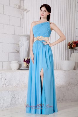Empire Asymmetrical Ruched One Shoulder Prom / Evening Dress