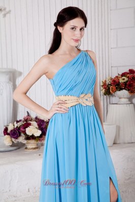 Empire Asymmetrical Ruched One Shoulder Prom / Evening Dress