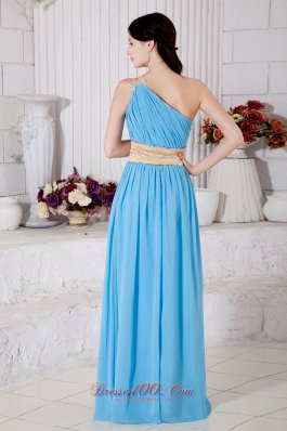 Empire Asymmetrical Ruched One Shoulder Prom / Evening Dress