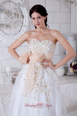 Light Apricot Waistband Beading Prom / Evening Dress