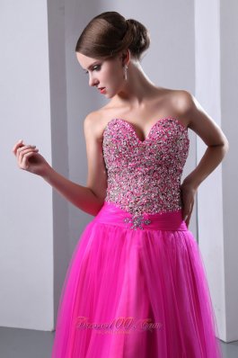 Prom Dress Elastic Wove Satin Beaded Bodice Organza