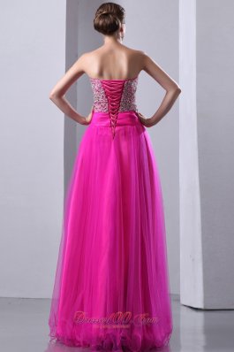 Prom Dress Elastic Wove Satin Beaded Bodice Organza