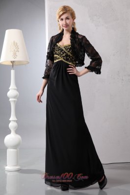 Mother Of Bride Dress Ankle-length Gold and Black 