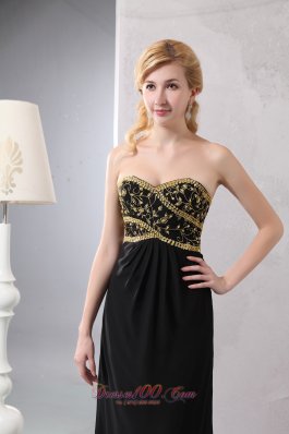 Mother Of Bride Dress Ankle-length Gold and Black 