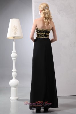 Mother Of Bride Dress Ankle-length Gold and Black 