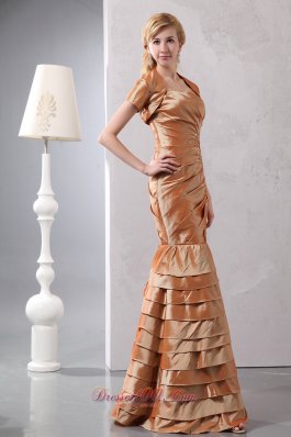 Sexy Brown Mother Dress Straps Beading Column