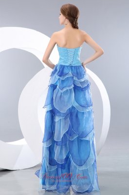 High-low Organza Homecoming Dress Pieces Petals Tiered