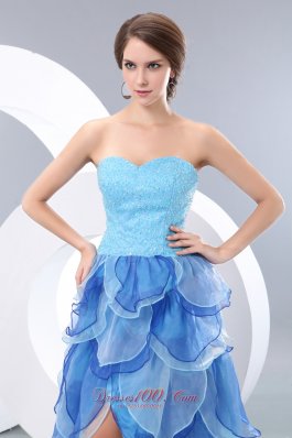 High-low Organza Homecoming Dress Pieces Petals Tiered