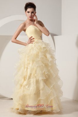 A-line / Princess Prom Gowns tiered Ruffles Ruched