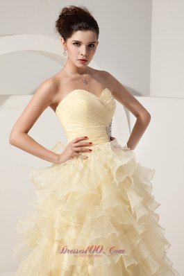 A-line / Princess Prom Gowns tiered Ruffles Ruched