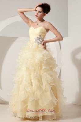 A-line / Princess Prom Gowns tiered Ruffles Ruched