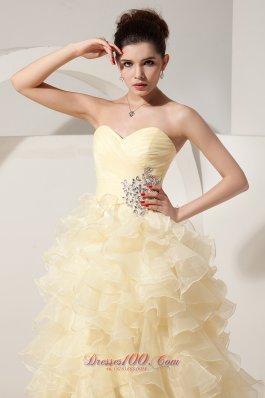 A-line / Princess Prom Gowns tiered Ruffles Ruched