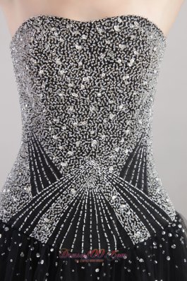 Black Column Beaded Bodice Prom / Celebrity Dress