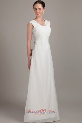 Wide Straps Empire Chiffon Ruch Bridesmaid Dress 2013