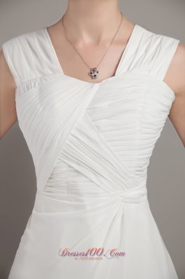 Wide Straps Empire Chiffon Ruch Bridesmaid Dress 2013