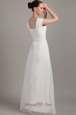 Wide Straps Empire Chiffon Ruch Bridesmaid Dress 2013