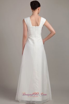 Wide Straps Empire Chiffon Ruch Bridesmaid Dress 2013