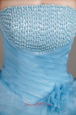 Taffeta and Organza Beaded Bust Prom Dress Ruffles