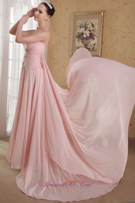 A-Line / Princess Chapel Ribbon Prom / Evening Dress