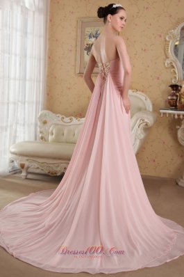 A-Line / Princess Chapel Ribbon Prom / Evening Dress