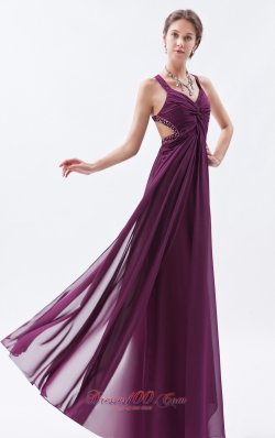 Straps Prom Dress Chiffon Overlayed Satin with Slit