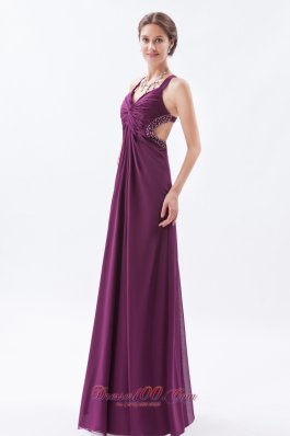 Straps Prom Dress Chiffon Overlayed Satin with Slit