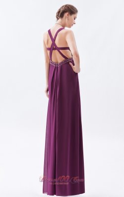 Straps Prom Dress Chiffon Overlayed Satin with Slit