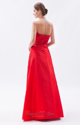 Column / Sheath Strapless Prom Dress RedTaffeta White Appliques