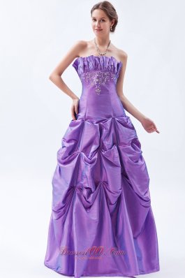 A-line / Princess Prom Dress Taffeta Embroidery Ruffles