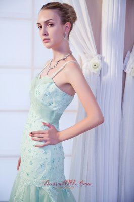 Spaghetti Straps Floral Beading Homecoming Dress Brush