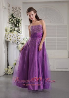 PrincessTulle and Taffeta Beading Prom / Graduation Dress