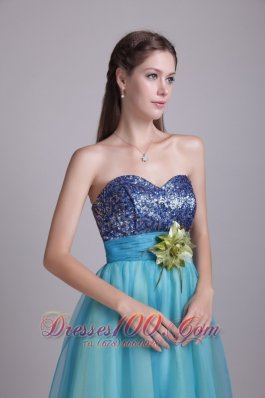 A-Line / Princess Handle-made Flower Prom Dress Sequin