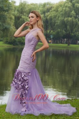 Sweep / Brush Pieces Petals Skirt One Shoulder Prom Dress