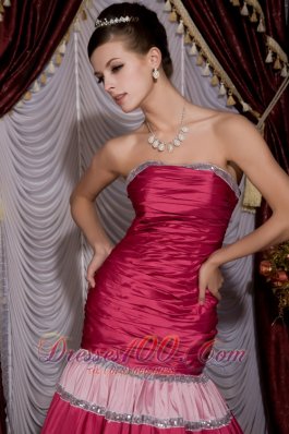 Mermaid Prom / Evening Dress Hot Pink and Baby Pink Brush