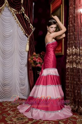 Mermaid Prom / Evening Dress Hot Pink and Baby Pink Brush