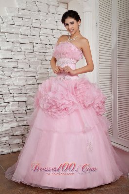 Prom Dress A-line Beaded Decorated Organza Tulle