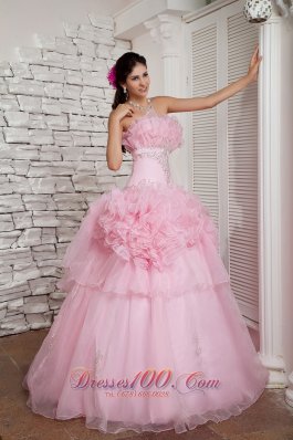 Prom Dress A-line Beaded Decorated Organza Tulle