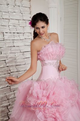 Prom Dress A-line Beaded Decorated Organza Tulle