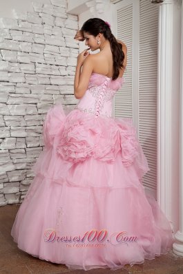 Prom Dress A-line Beaded Decorated Organza Tulle